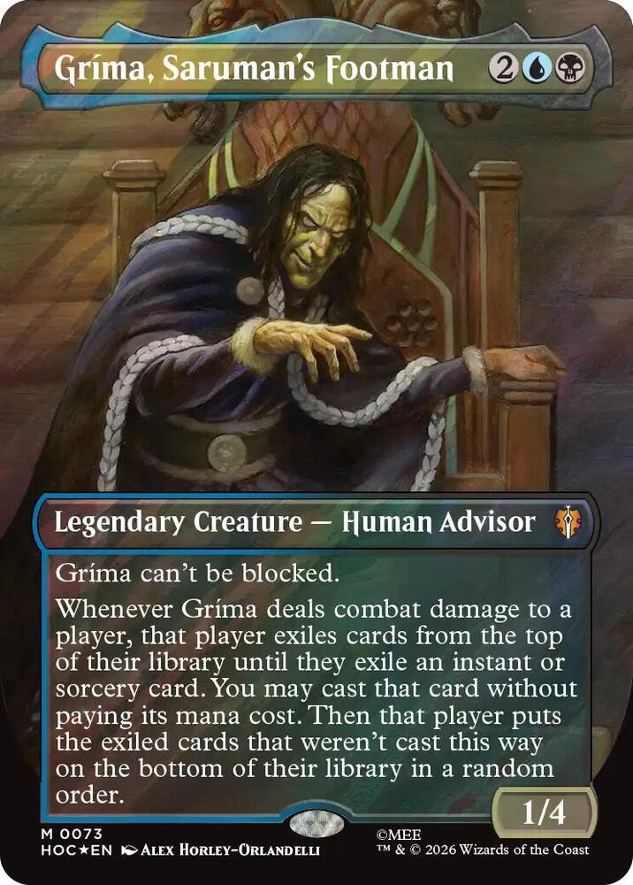 Grima, Saruman's Footman (Borderless) (Surge Foil) [The Hobbit: Eternal-Legal] 73