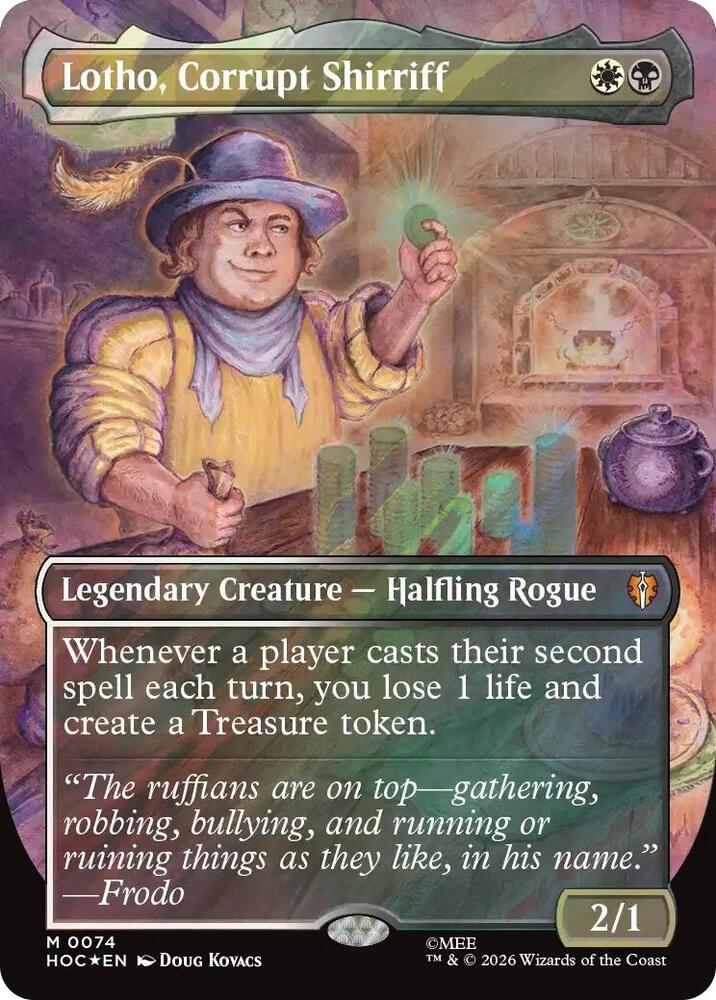 Lotho, Corrupt Shirriff (Borderless) (Surge Foil) [The Hobbit: Eternal-Legal] 74
