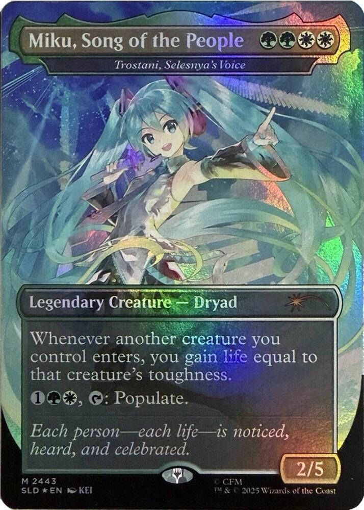 Miku, Song of the People - Trostani, Selesnya's Voice (Display Commander) - Thick Stock [Secret Lair Drop Series] 2443