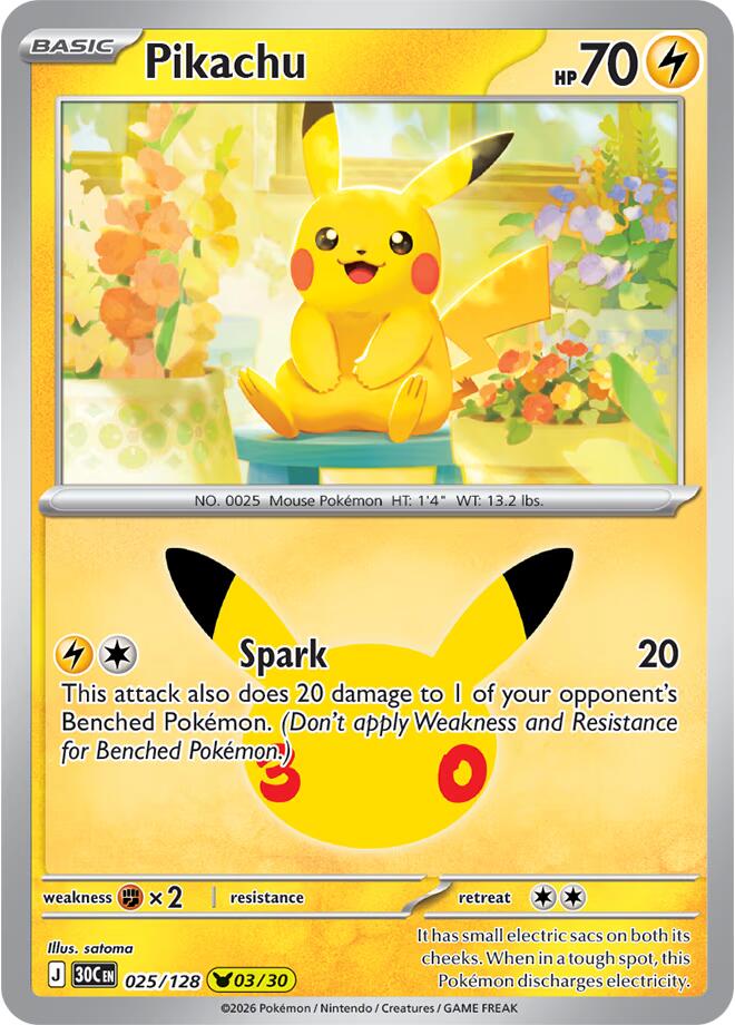 Pikachu - 025/128 [ME: 30th Celebration] 025/128