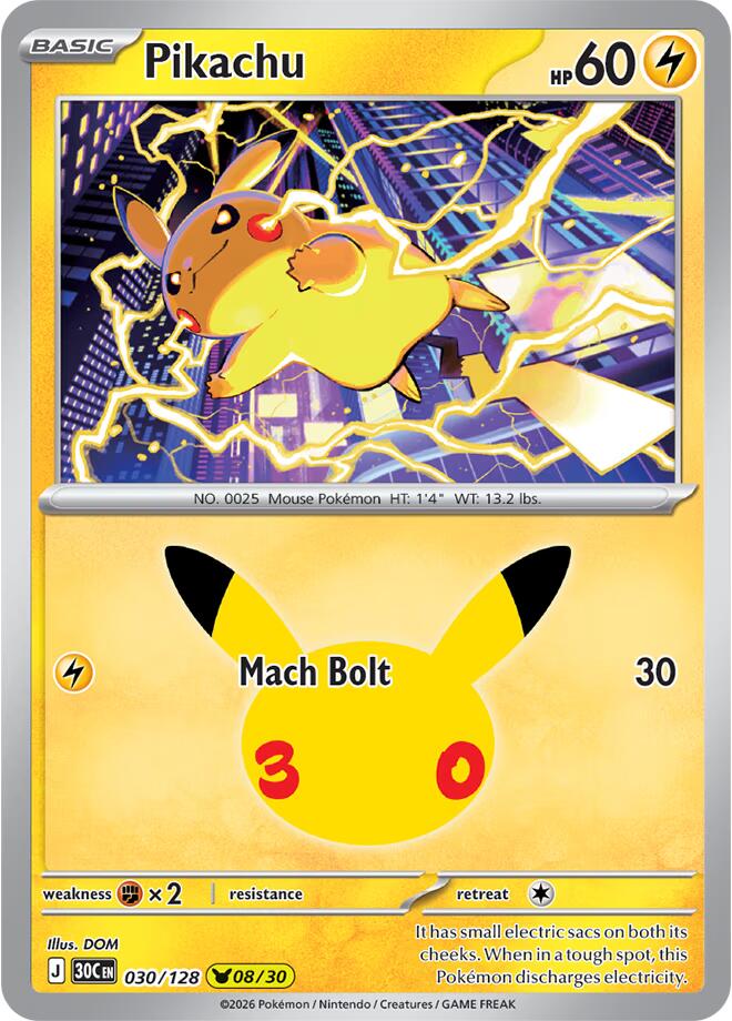 Pikachu - 030/128 [ME: 30th Celebration] 030/128