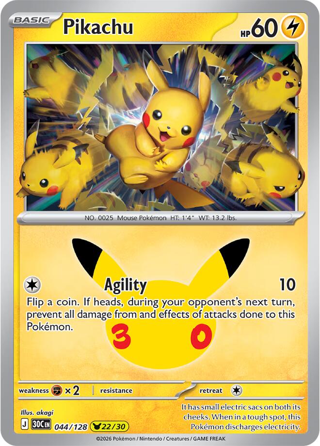 Pikachu - 044/128 [ME: 30th Celebration] 044/128