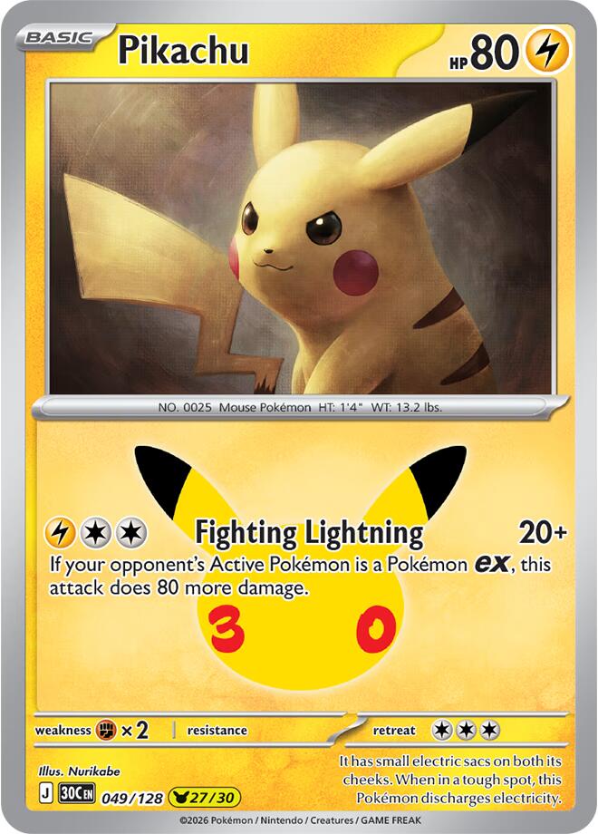Pikachu - 049/128 [ME: 30th Celebration] 049/128
