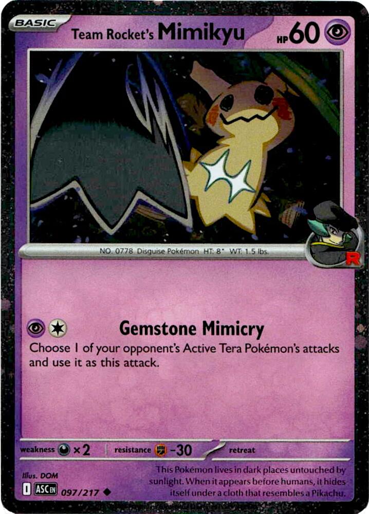Team Rocket's Mimikyu - 097/217 (Cosmos Holo) [Blister Exclusives] 097/217