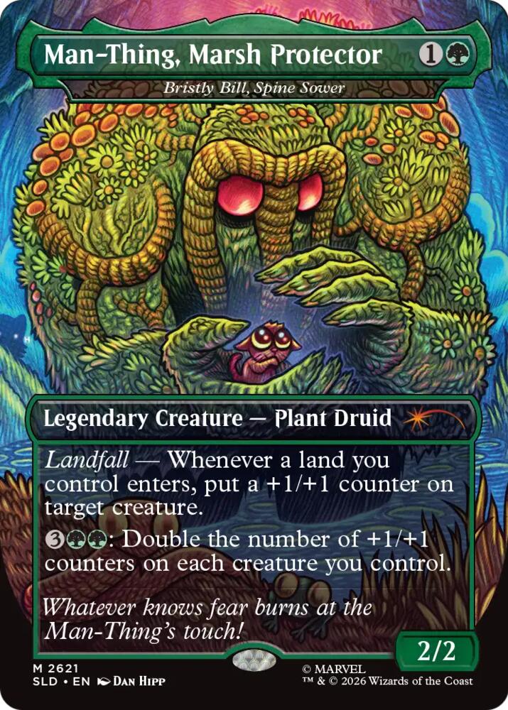 Man-Thing, Marsh Protector - Bristly Bill, Spine Sower [Secret Lair Drop Series] 2621