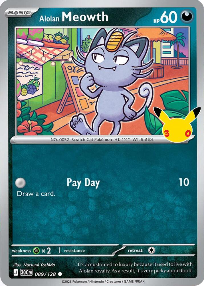 Alolan Meowth - 089/128 [ME: 30th Celebration] 089/128
