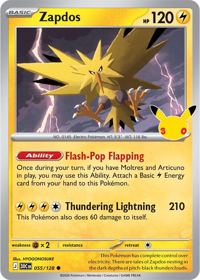 Zapdos - 055/128 [ME: 30th Celebration] 055/128