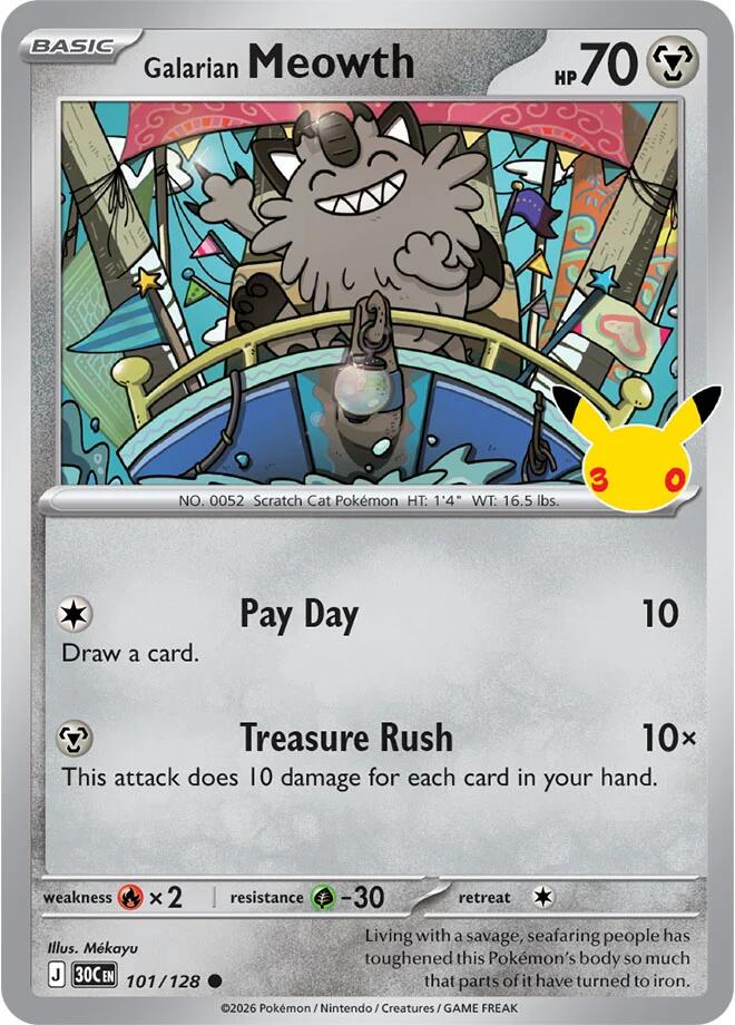 Galarian Meowth - 101/128 [ME: 30th Celebration] 101/128