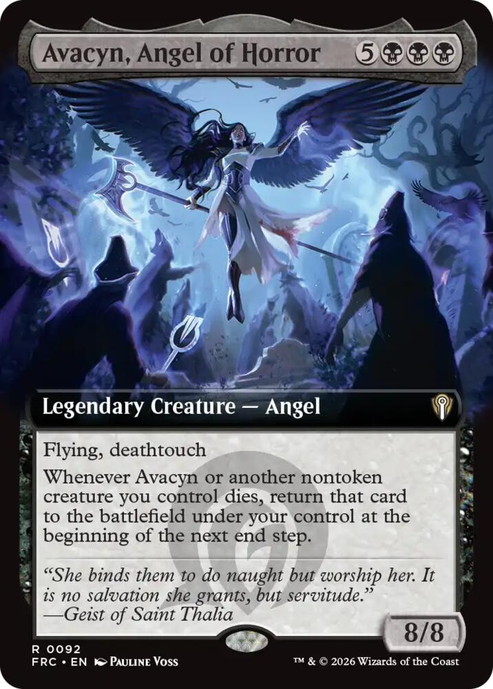 Avacyn, Angel of Horror (Extended Art) [Commander: Reality Fracture] 92