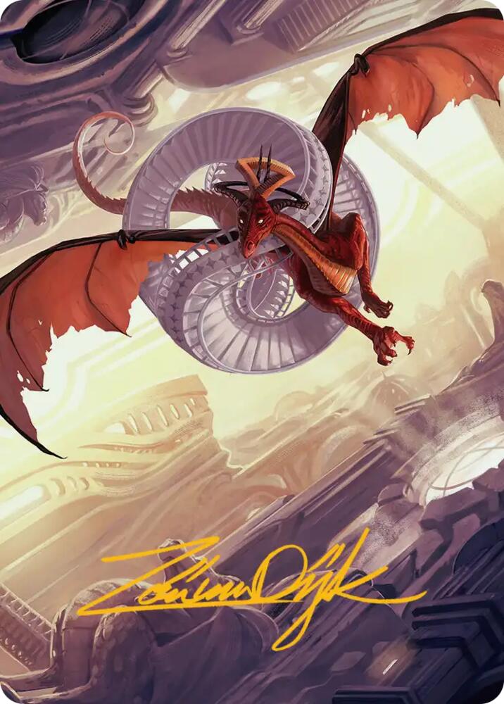 Draconic Visitor Art Card (Gold-Stamped Signature) [Art Series: Reality Fracture] 49