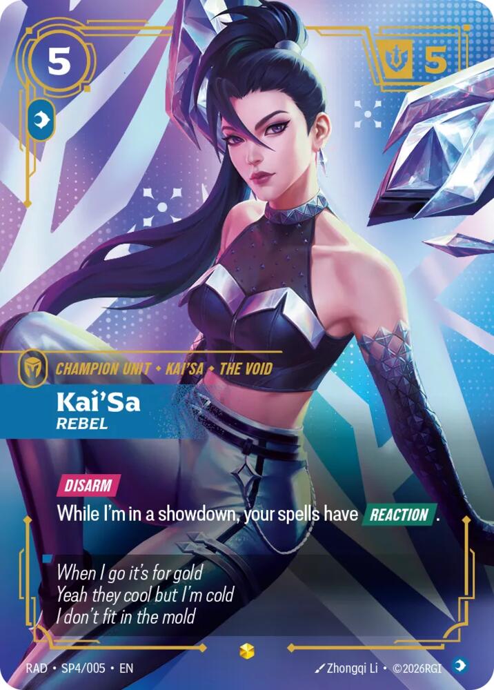 Kai'Sa, Rebel (K/DA Special Art Card) [Radiance] SP4/005
