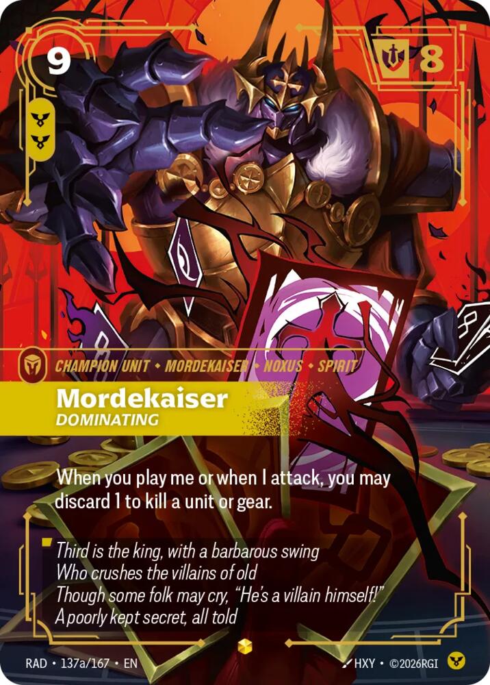 Mordekaiser, Dominating (Alternate Art) [Radiance] 137a/167