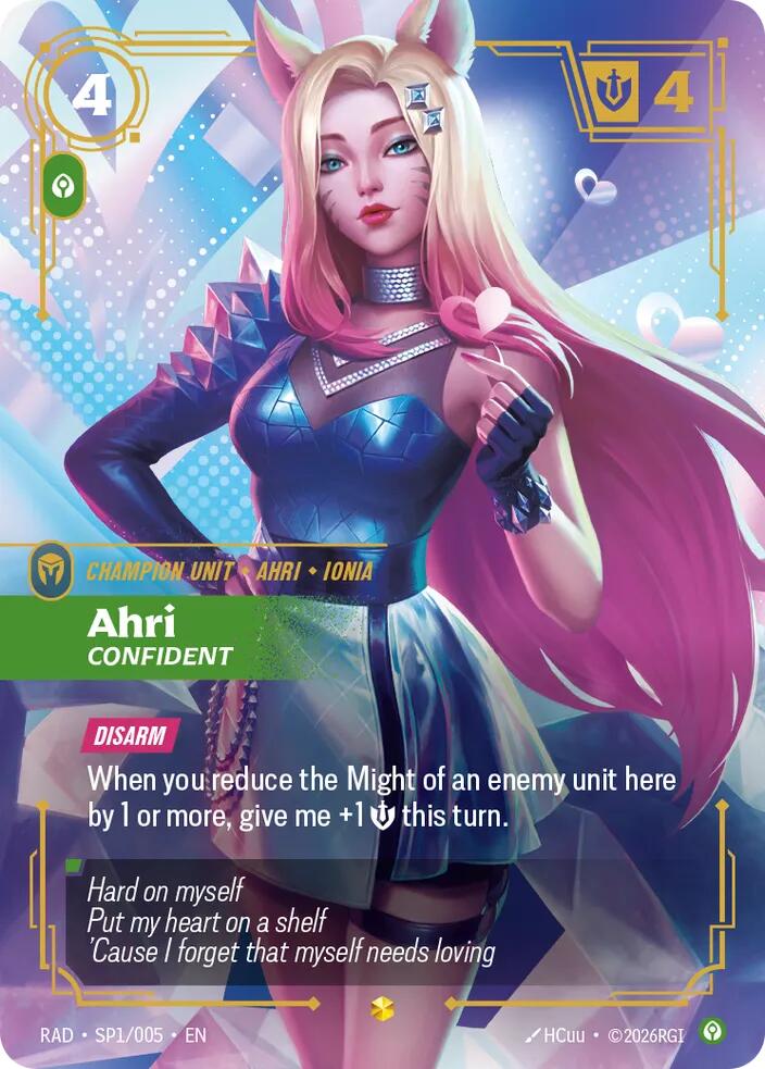Ahri, Confident (K/DA Special Art Card) [Radiance] SP1/005