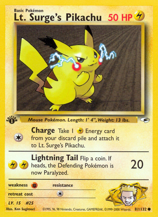 Lt. Surge's Pikachu - 81/132 Gym Heroes