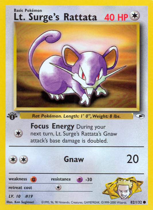 Lt. Surge's Rattata - 82/132 Gym Heroes