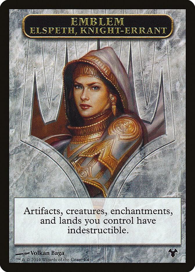 Emblem - Elspeth, Knight-Errant // Soldier Double-Sided Token [Magic Modern Event Deck] 4 // 1