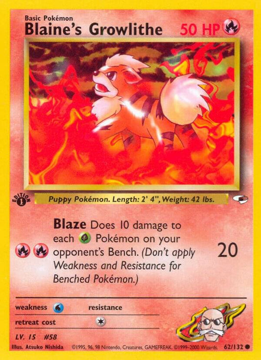 Blaine's Growlithe (62) [Gym Heroes] 062/132