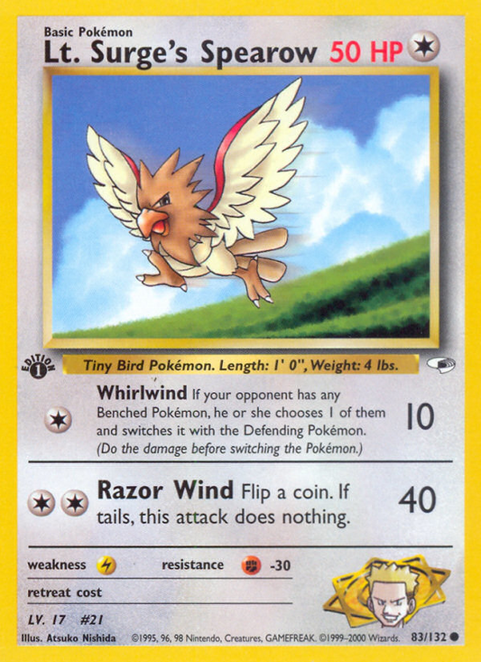 Lt. Surge's Spearow - 83/132 Gym Heroes