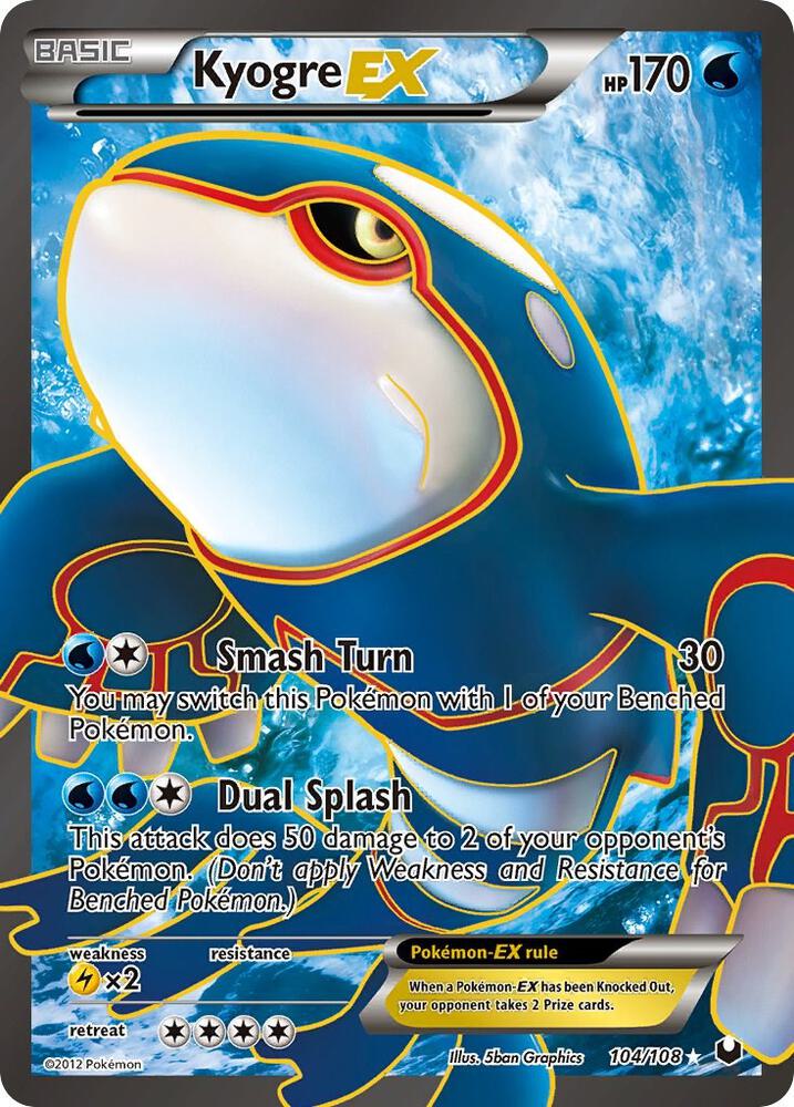 Kyogre EX (104 Full Art) [Dark Explorers] 104/108
