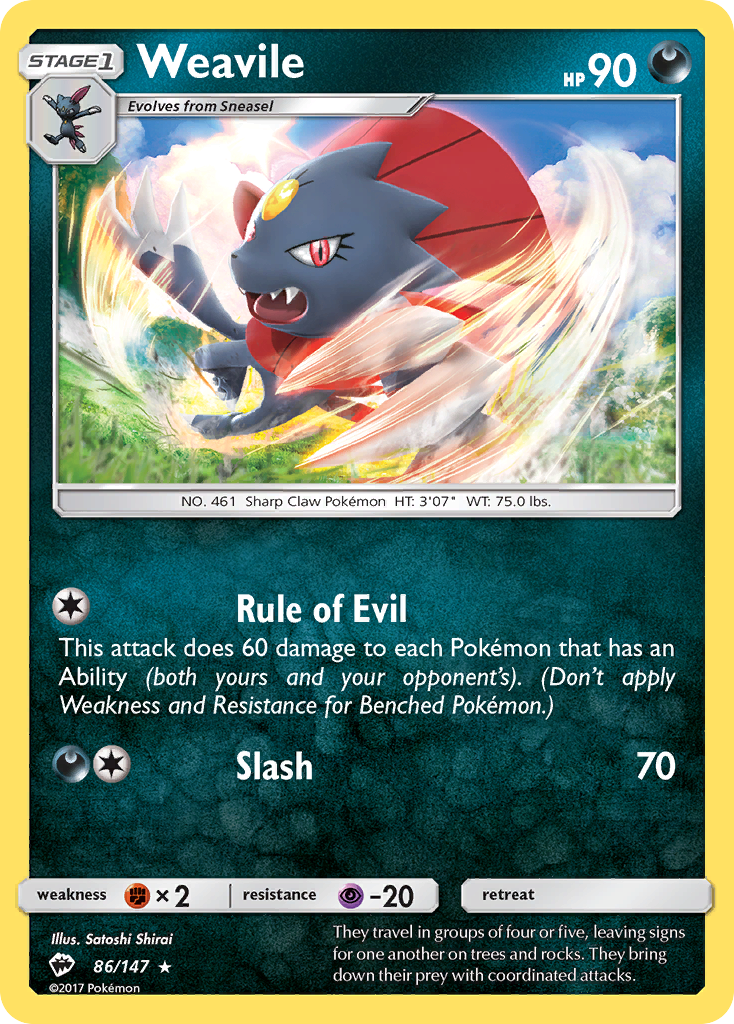 Weavile - 86/147 Burning Shadows