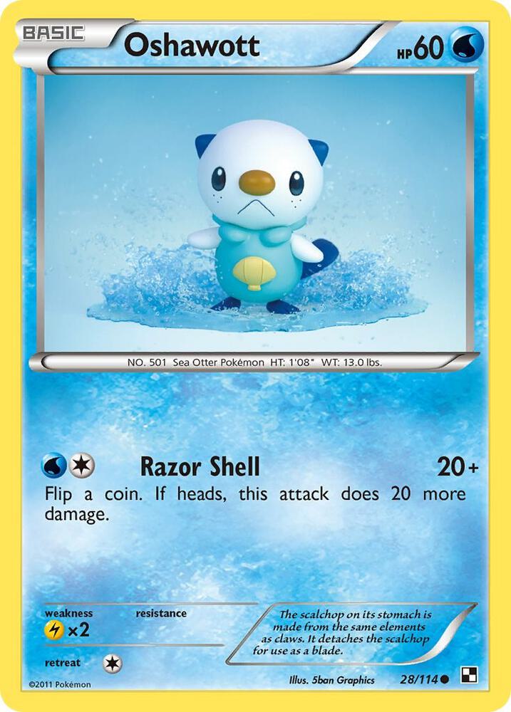 Oshawott (28) [Black and White] 28/114