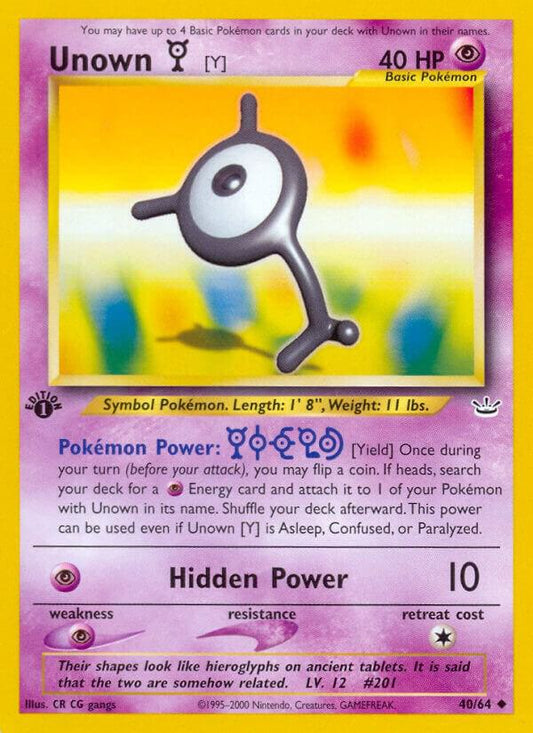 Unown [Y] [Neo Revelation] 40/64