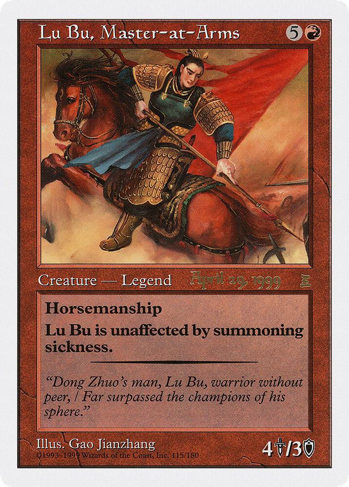 Lu Bu, Master-at-Arms (Japan 4/29/99) [Prerelease Cards] 115