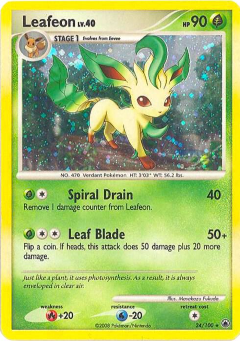 Leafeon - 24/100 (DP Majestic Dawn) [Deck Exclusives] 024/100