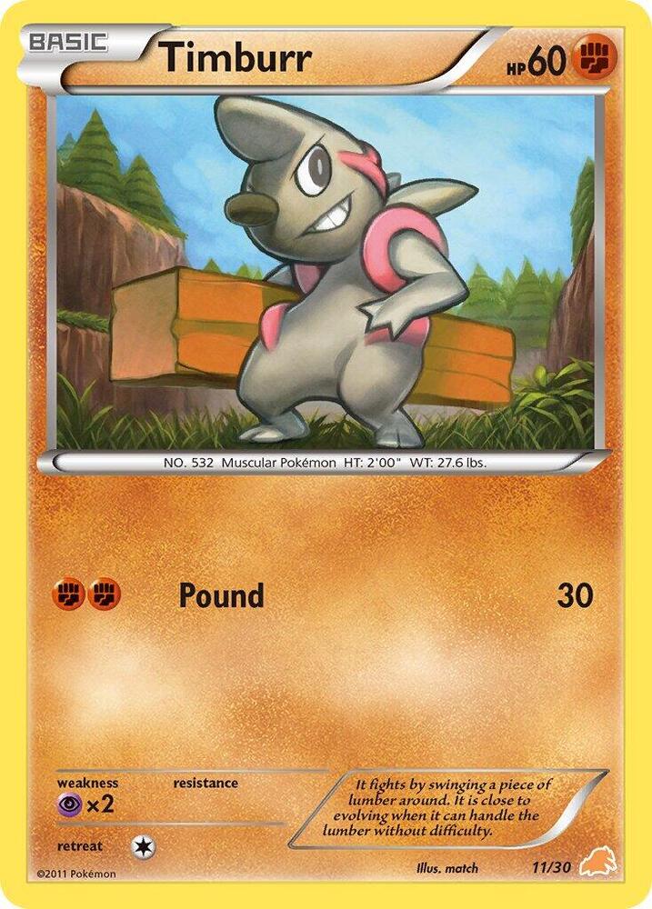 Timburr (#11) [BW Trainer Kit: Excadrill & Zoroark] 11/30