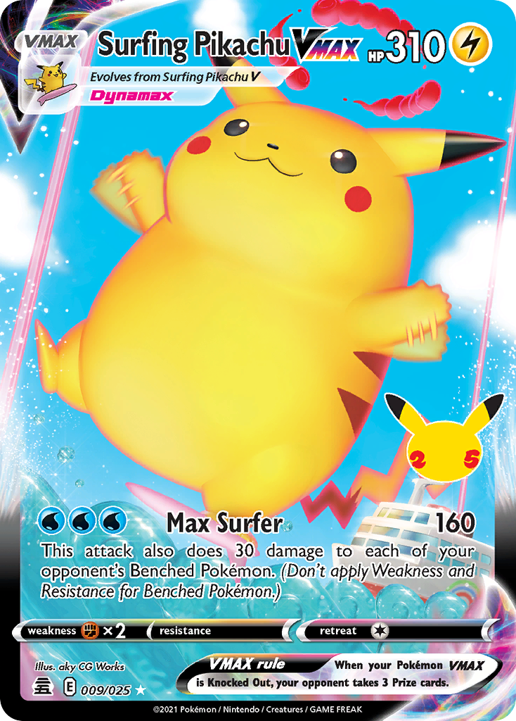 Surfing Pikachu VMAX - 9/25 Celebrations