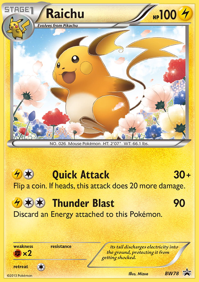 Raichu - BW78/101 BW Black Star Promos