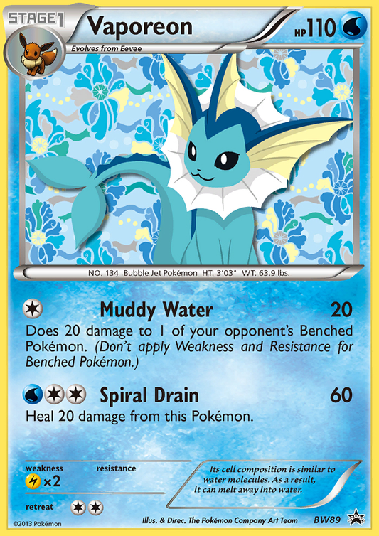 Vaporeon - BW89/101 BW Black Star Promos