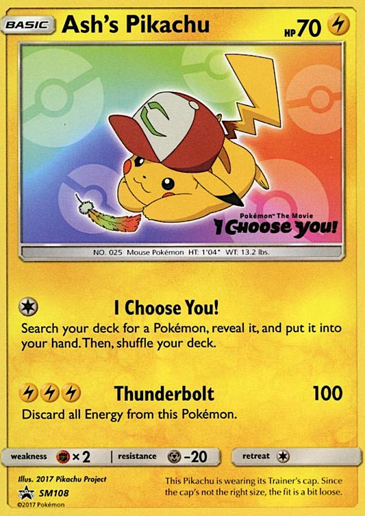 Ash's Pikachu - SM108/248 SM Black Star Promos