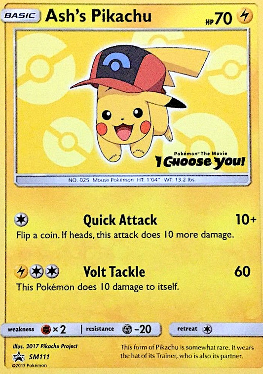 Ash's Pikachu - SM111/248 SM Black Star Promos