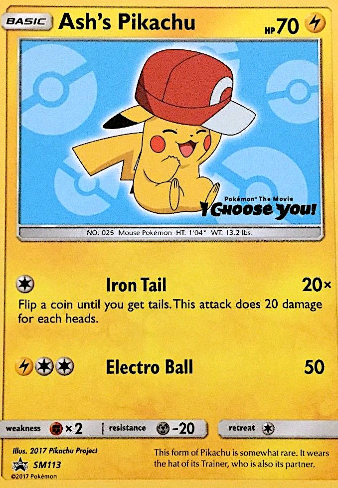 Ash's Pikachu - SM113/248 SM Black Star Promos