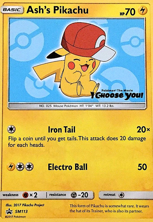 Ash's Pikachu - SM113/248 SM Black Star Promos