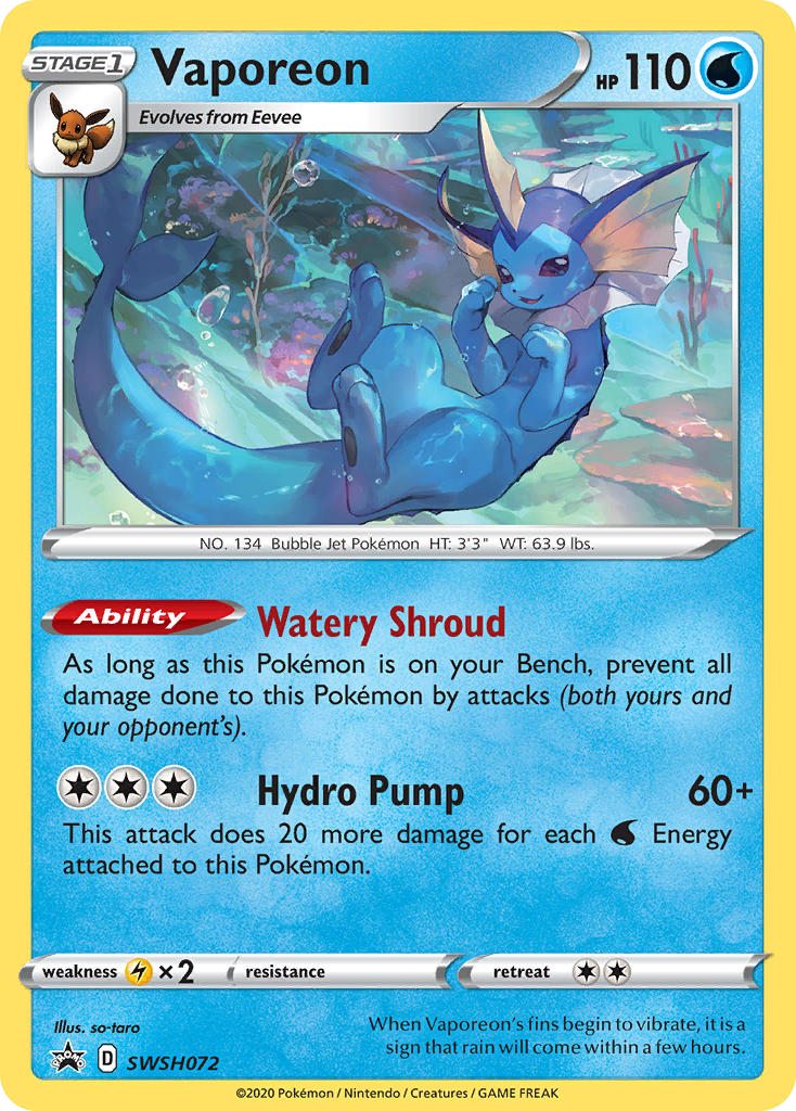 Vaporeon - SWSH072/307 SWSH Black Star Promos