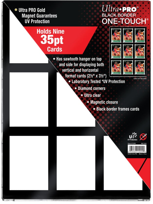 Ultra Pro One Touch 35pt 9 Card Black Border Frame