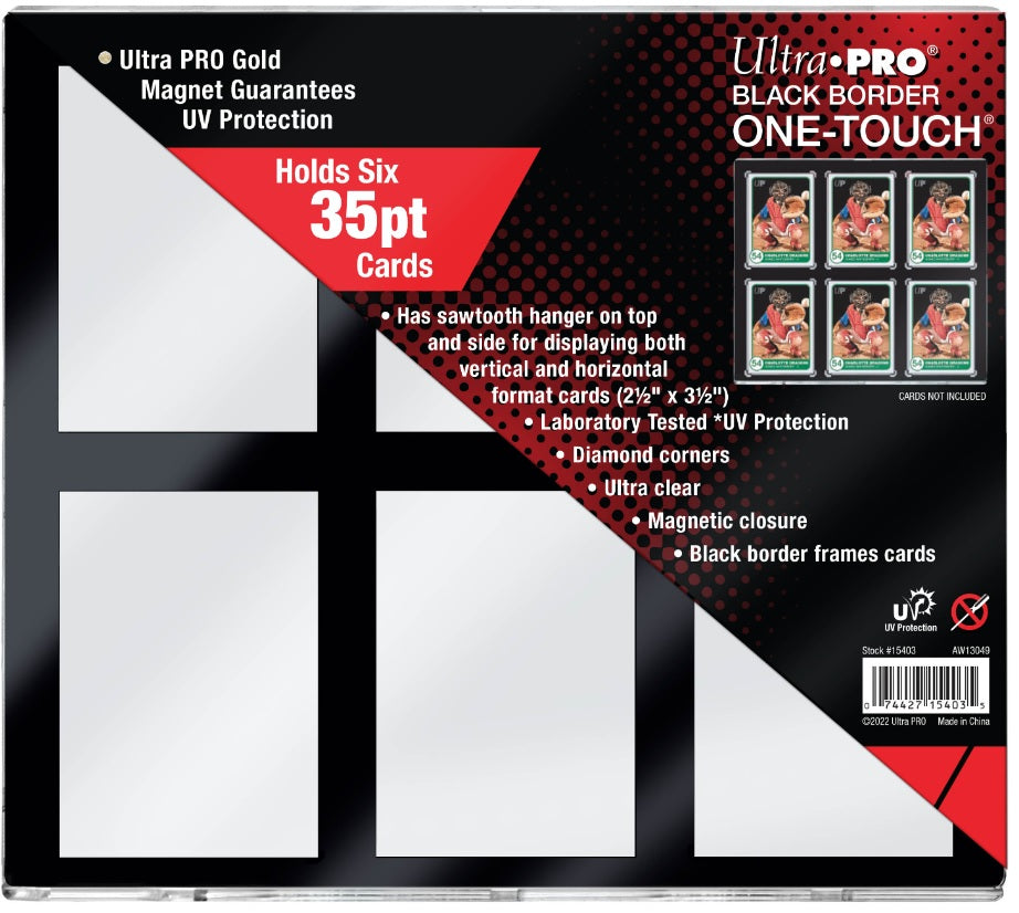 Ultra Pro One Touch 35pt 6 Card Black Border Frame