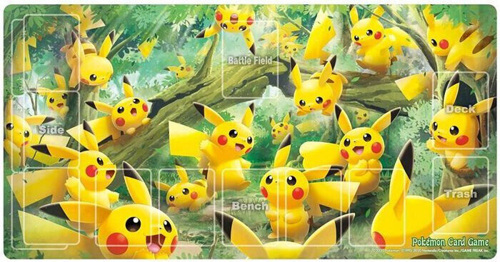 Many Pikachus Pokemon Center Japan Playmat